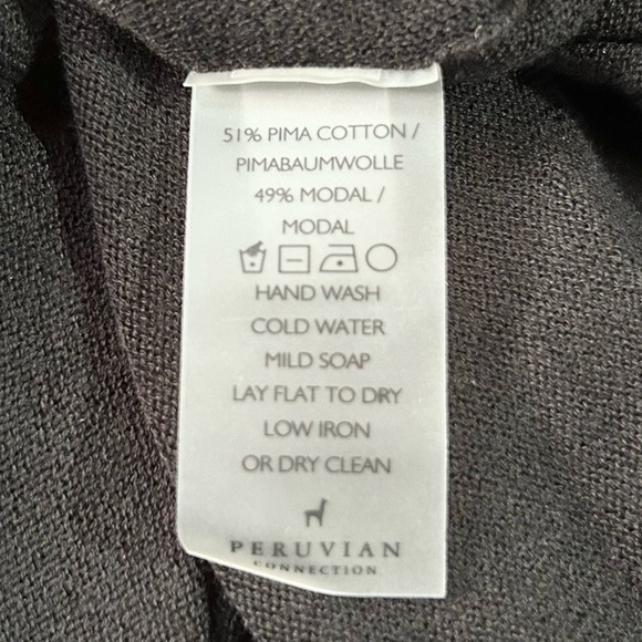 Peruvian Connection Pima Cotton Swing Knit Tee in Black L - Picture 4 of 4